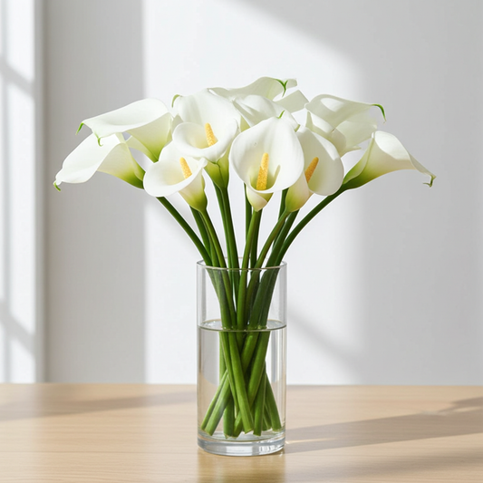 Mini white calla lilies bunch 10 fresh cut stems – Gegesflorist