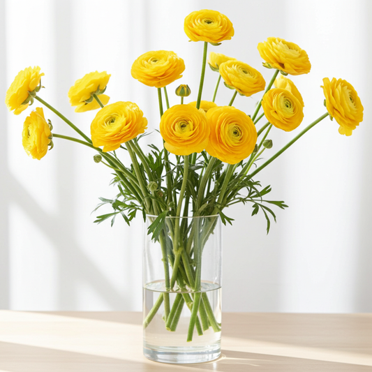 Fresh yellow ranunculus bulk stems 10 stems – Gegesflorist