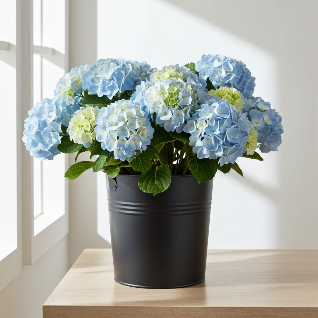 Bulk light blue hydrangea flower close-up – Gegesflorist