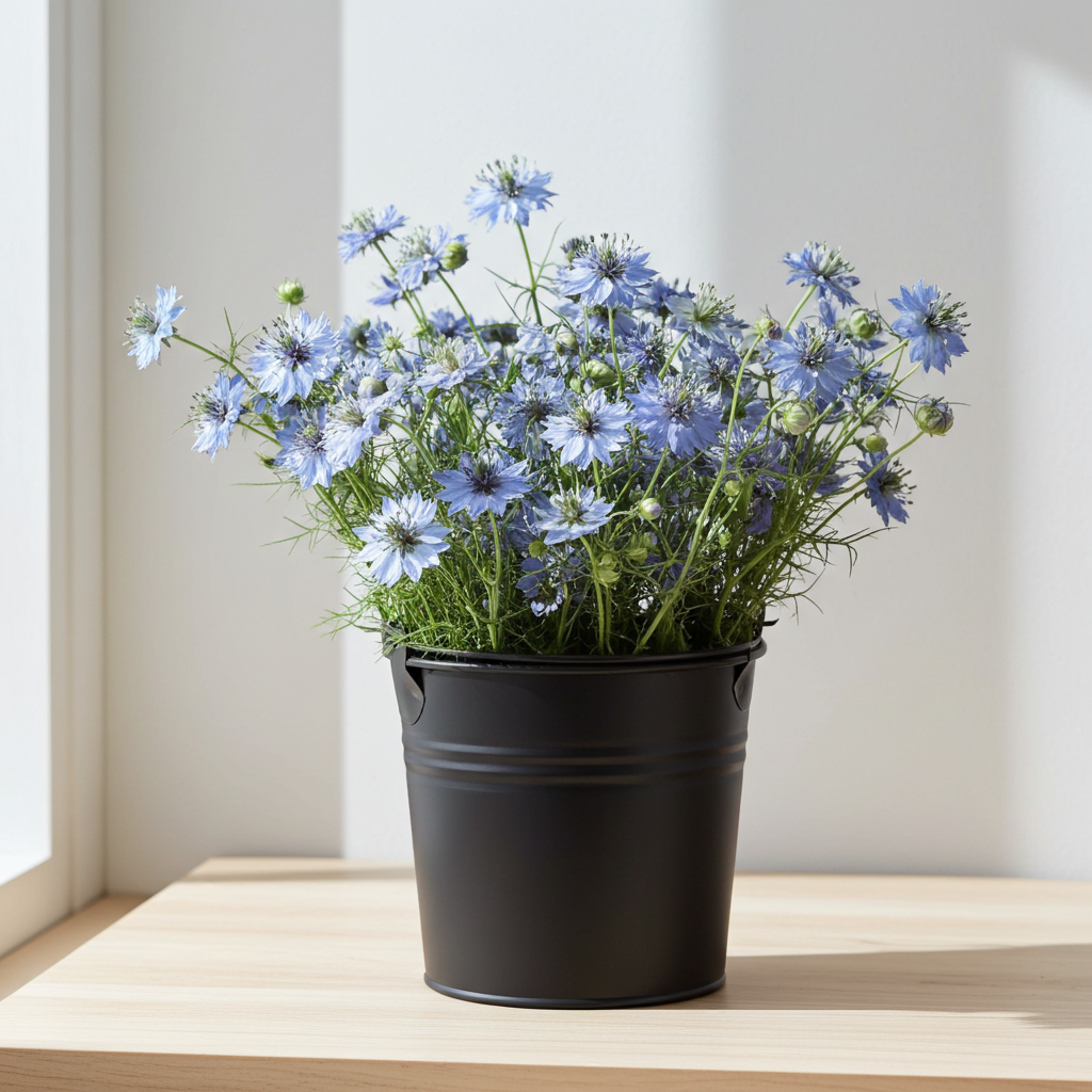Nigella light blue filler flowers with feathery foliage – Gegesflorist