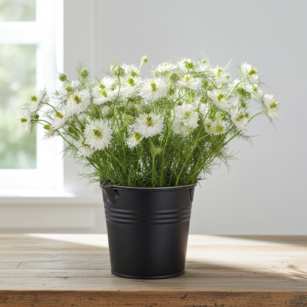 Nigella white bulk filler flowers fresh cut stems – Gegesflorist