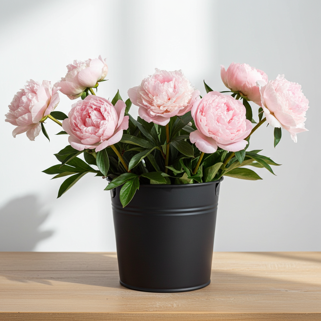 Blush light pink peony bunch fresh cut flowers – Gegesflorist