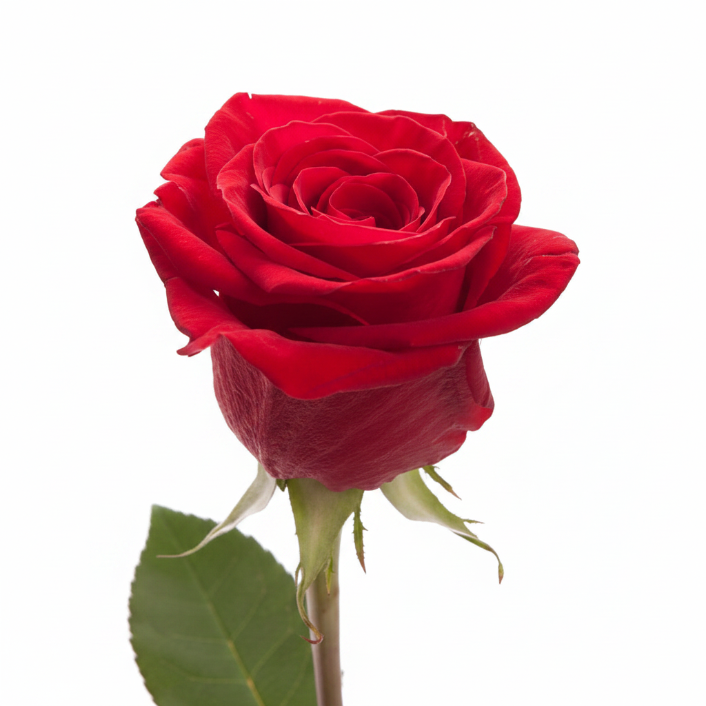 Freedom red rose single stem fresh cut flower