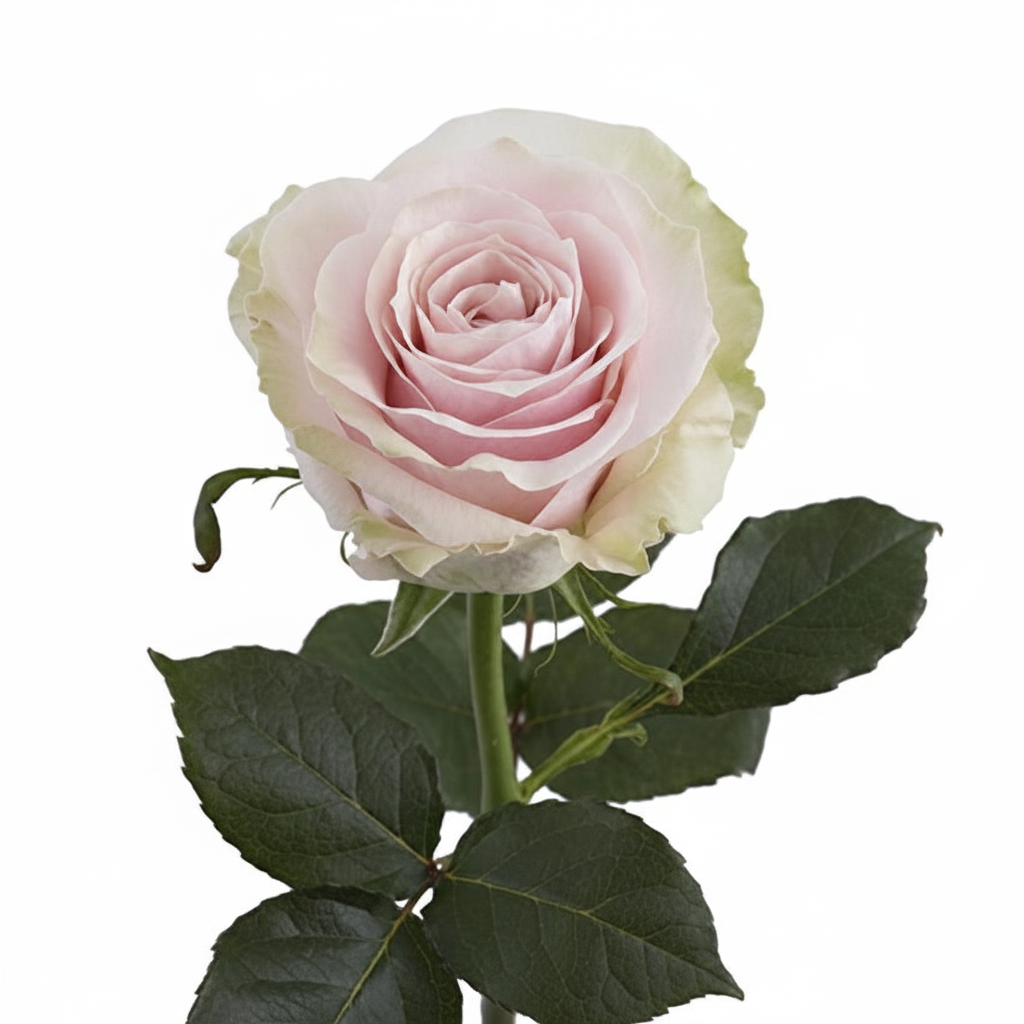 Pink Mondial rose single stem fresh cut flower