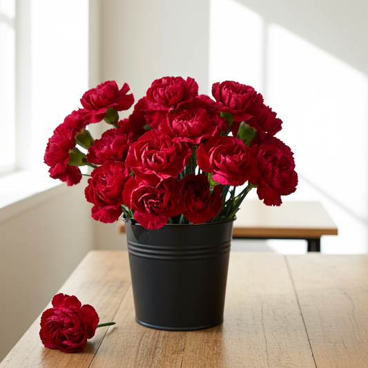 Crimson Tempo carnations – burgundy red bulk flowers bunch