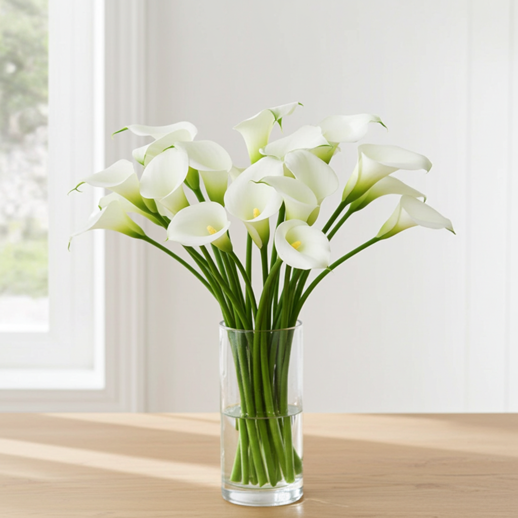 Mini white calla lilies bulk arrangement – Gegesflorist